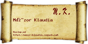 Mázor Klaudia névjegykártya