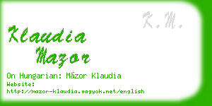 klaudia mazor business card